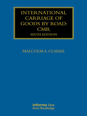 cover image of International Carriage of Goods by Road